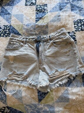 PacSun Light Blue Distressed Denim Cutoff Shorts